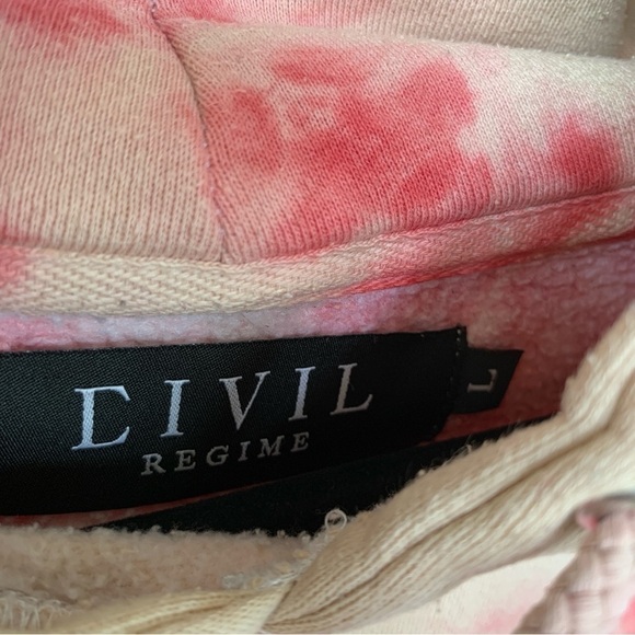 Civil Regime Tie Dye and Floral Embroidery Hoodie Size L - Picture 2 of 10